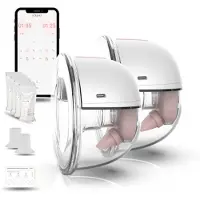 Youha Elektrische Dubbele Draadloze Borstkolf Gen 2 - Met app - BPA-vrij - Maat: 26mm & 28mm - Set van 2 - Handsfree & Draagbaar - Inclusief Moedermelk bewaarzakjes & E-book