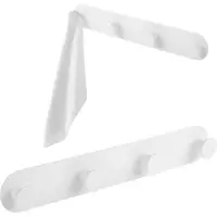 Laveo Miri - Handdoekhouder - Vier Haken - RVS - Zelfklevend - Wit