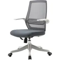 Mendler Moderne bureaustoel -J88, bureaustoel, ergonomisch ademend, lendensteun, verstelbare armleuningen ~ grijs