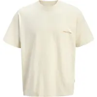 Jack & Jones JUNIOR T-shirt met backprint ecru Jongens Katoen Ronde hals - maat 128