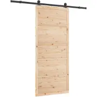 vidaXL Schuifdeur Naturel 100 x 208 cm Massief grenenhout