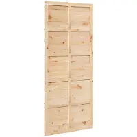 vidaXL Schuifdeur Naturel 90 x 2,5 x 208 cm Massief grenenhout