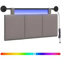vidaXL Hangend hoofdbord Taupe Fluweel