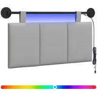 vidaXL Hangend hoofdbord Met LED-verlichting Wolkgrijs Stof