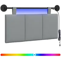 vidaXL Hangend hoofdbord Met LED-verlichting Lichtgrijs Stof