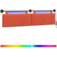 vidaXL Hangend hoofdbord Rood Oranje Corduroy stof
