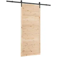 vidaXL Schuifdeur Naturel 80 x 208 cm Massief grenenhout