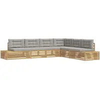 vidaXL 7 st Buiten bank set Polyester Wit