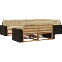 vidaXL Buiten bank set 7 st Natuurlijk en Beige