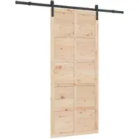 vidaXL Schuifdeur Naturel 100 x 208 cm Massief grenenhout