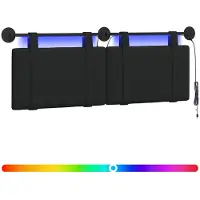 vidaXL Hangend hoofdbord Zwart Stof