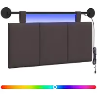 vidaXL Hangend hoofdbord Met LED-verlichting Donkerbruin Stof