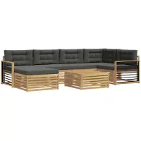vidaXL Buiten bank set 7 st Wit en antracietkleurig