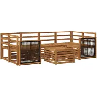 vidaXL Buiten bank set 7 st Naturel Massief Acacia Hout