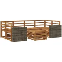 vidaXL Buiten bank set 7 st Naturel Massief Acacia Hout