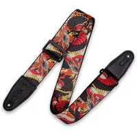 Levys Leathers Prints Polyester w Leather Ends 2" Japanese Dragon
