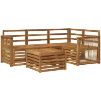 vidaXL Buiten bank set 5 st Naturel Polyester