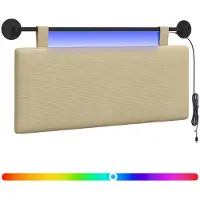 vidaXL Hangend hoofdbord Lichtgroen Grijs Corduroy stof