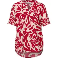Street One Dames Blouse met korte mouwen en bloemenpatroon in Rood, in size: 40