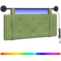 vidaXL Hangend hoofdbord Met LED-verlichting Lichtgroen Fluweel
