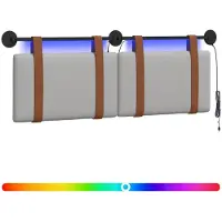 vidaXL Hangend hoofdbord Wolkgrijs Antiek PU
