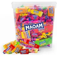 Maoam MaoMixx 2,4 kg snoep mix - XXL snoeppot met uitdeelzakjes - 6 soorten snoep - snoepzakjes voor verjaardagsfeestjes