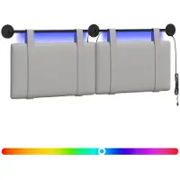 vidaXL Hangend hoofdbord Wolkgrijs Stof