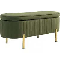 HOMCOM Opbergottomaan Polyester, Metaal 108L x 44B x 43,5H cm Groen