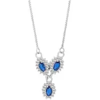 Akzent damesketting met hanger "Elowa" van 925 Sterlingzilver, gerhodineerd, duurzaam