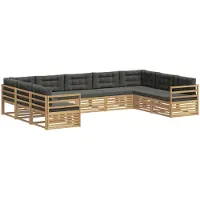 vidaXL Buiten bank set 9 st Wit en antracietkleurig
