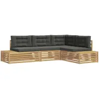 vidaXL 5 st Buiten bank set Polyester Wit