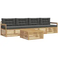 vidaXL Buiten bank set 5 st Wit en antracietkleurig