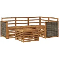 vidaXL Buiten bank set 5 st Naturel Polyester