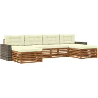 vidaXL Buiten bank set 6 st Massief Acacia Hout