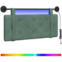 vidaXL Hangend hoofdbord Met LED-verlichting Zeegroen Fluweel
