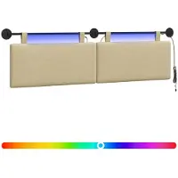 vidaXL Hangend hoofdbord Lichtgroen Grijs Corduroy stof