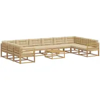 vidaXL Buiten bank set 11 st Wit en Beige