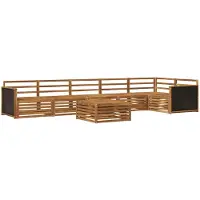 vidaXL Buiten bank set 7 st Naturel Massief Acacia Hout