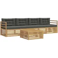 vidaXL Buiten bank set 5 st Wit en antracietkleurig
