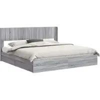 vidaXL Bedframe met opbergruimte en hoofdbord 2 st Bewerkt hout