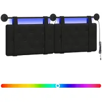vidaXL Hangend hoofdbord Met LED-verlichting Zwart Kunstleer