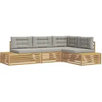 vidaXL 5 st Buiten bank set Polyester Wit