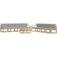 vidaXL Buiten bank set 9 st Wit en Lichtgrijs Polyester