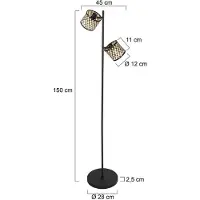 Mexlite Vloerlamp 2-lichts Sumba met bamboe kappen Ø12cm