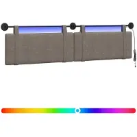 vidaXL Hangend hoofdbord Grijs Antiek PU