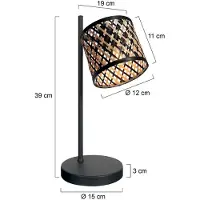 Steinhauer Tafellamp Sumba met bamboe kapje Ø12cm