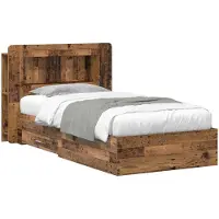 vidaXL Bedombouw met opslag Oud hout 80 x 200 cm Bewerkt hout