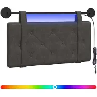 vidaXL Hangend hoofdbord Zwart Antiek PU