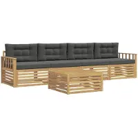 vidaXL Buiten bank set 5 st Wit en antracietkleurig