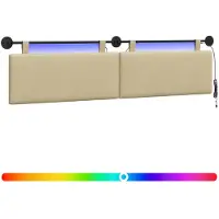 vidaXL Hangend hoofdbord Lichtgroen Grijs Corduroy stof